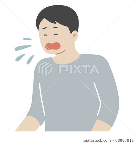 Illustration of a man coughing without masking without masking 68993018