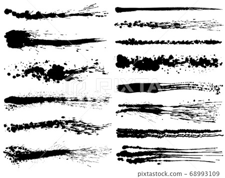 墨水裝飾格線飛濺手寫筆刷插圖集 插圖素材 圖庫