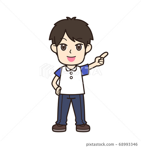 Male/father pointing - Stock Illustration [68993346] - PIXTA