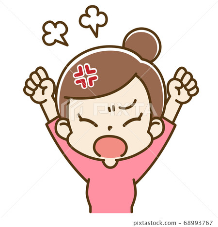 憤怒的年輕女人媽媽 68993767