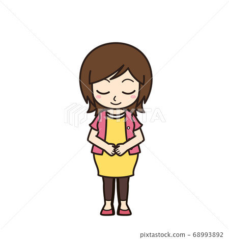 Bowing woman/mother/pregnant woman Bowing woman/mother/pregnant woman 68993892