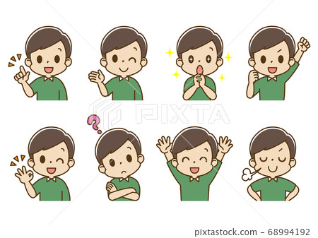 面部表情集年輕男性爸爸(加感覺) 面部表情集年輕男性爸爸(加感覺) 68994192