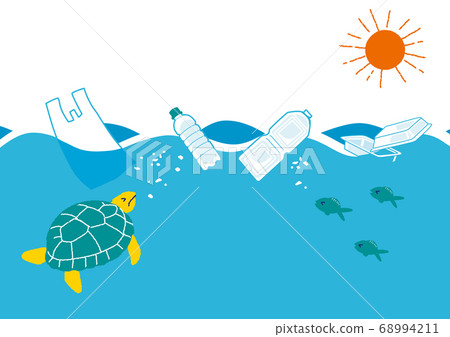 Illustration of plastic pollution by plastic Illustration of plastic pollution by plastic 68994211