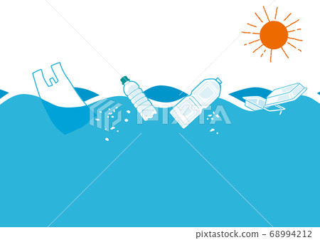 漂浮在海上的塑料垃圾的插圖 68994212