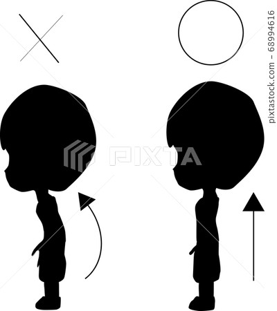 Correct and crooked girl silhouettes Correct and crooked girl silhouettes 68994616