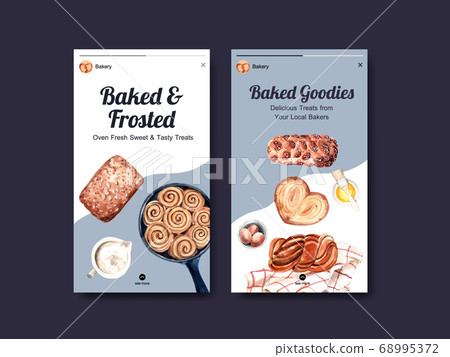 Instagram template with bakery design for online 68995372