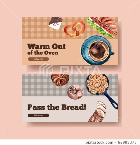 Twitter template design with bakery for social 68995373