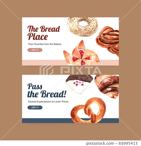 Twitter template design with bakery for social Twitter template design with bakery for social 68995413