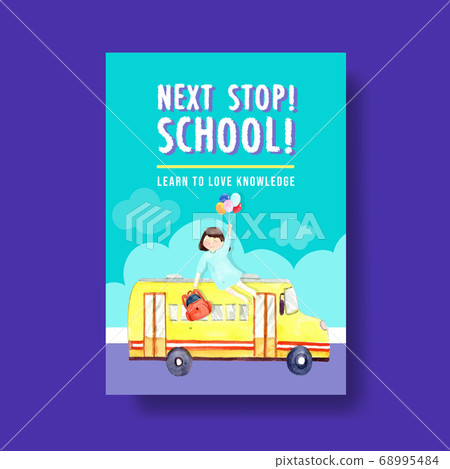 Back to school and education concept with poster - Stock Illustration ...