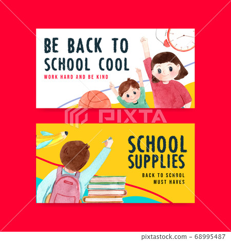 Back to school and education concept with twitter 68995487