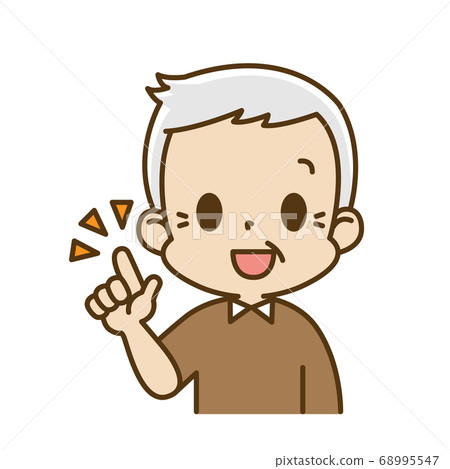 一位老人指著 插圖素材 圖庫