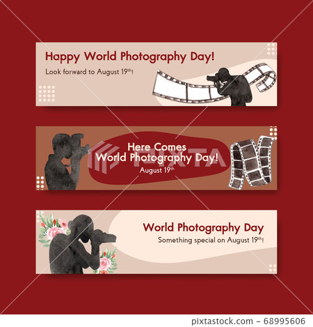 Banner template design with World photography day Banner template design with World photography day 68995606