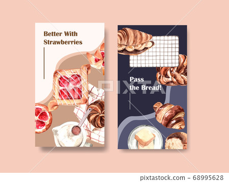 Instagram template with bakery design for online Instagram template with bakery design for online 68995628