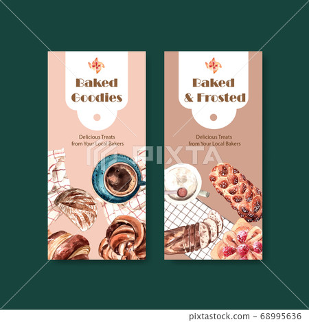 Flyer template with bakery design for brochure and Flyer template with bakery design for brochure and 68995636