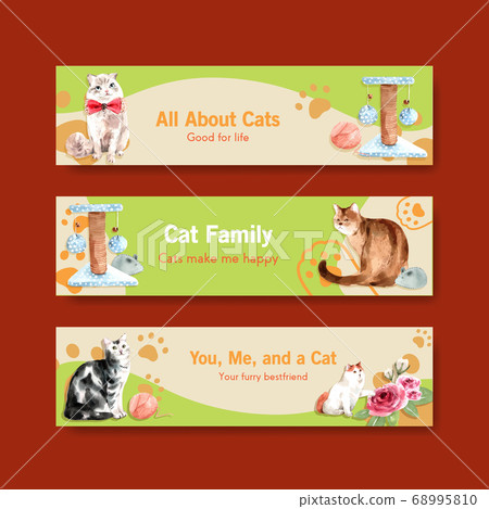 Cute cats banner template design for advertise and Cute cats banner template design for advertise and 68995810