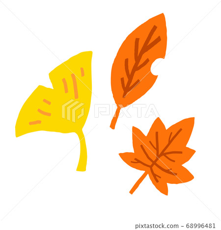 Fallen leaves illustration material - Stock Illustration [68996481] - PIXTA