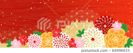 Gorgeous kimono floral pattern Gorgeous kimono floral pattern 68996635