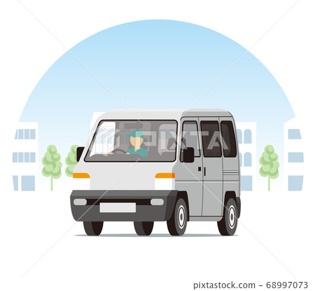 Light wagon, one box, transportation, delivery, transportation that runs in the city 68997073