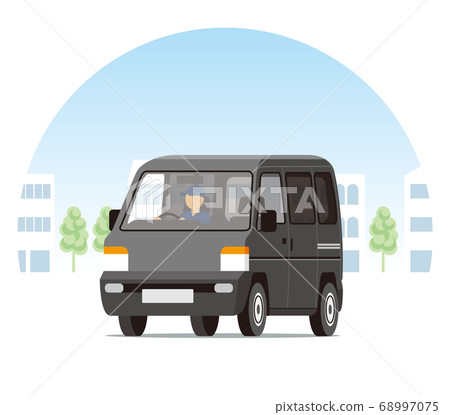 Light wagon, one box, transportation, delivery, transportation that runs in the city 68997075