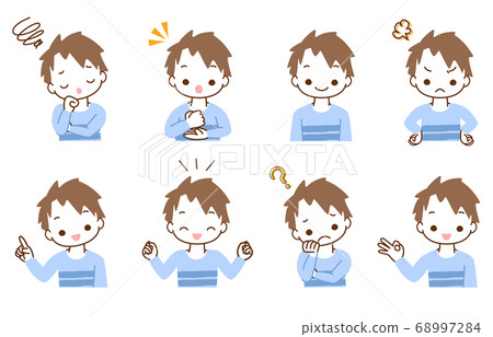 Boy's facial expression set Boy's facial expression set 68997284