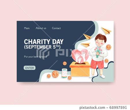Website template with International Day of Charity Website template with International Day of Charity 68997891