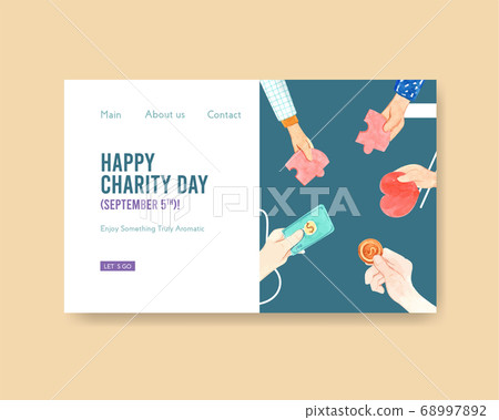 Website template with International Day of Charity Website template with International Day of Charity 68997892