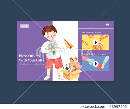 Website template with International Day of Charity 68997893