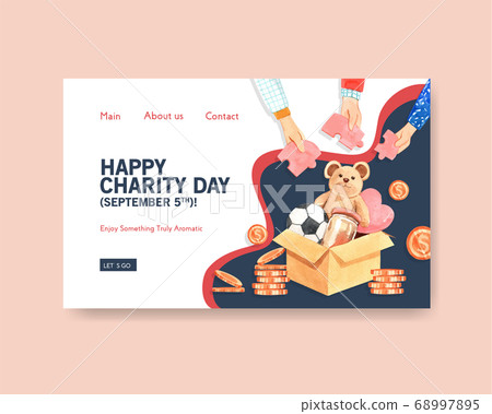 Website template with International Day of Charity 68997895