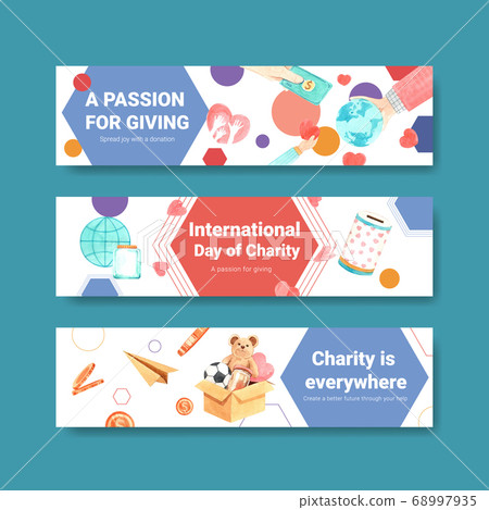 International Day of Charity banner concept design 68997935