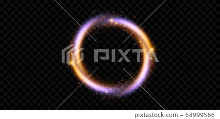 Glowing neon light effect isolated on dark transparent background 68999566