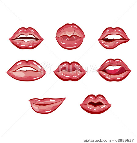 Sexy and seductive female lips. Vector lipstick 68999637