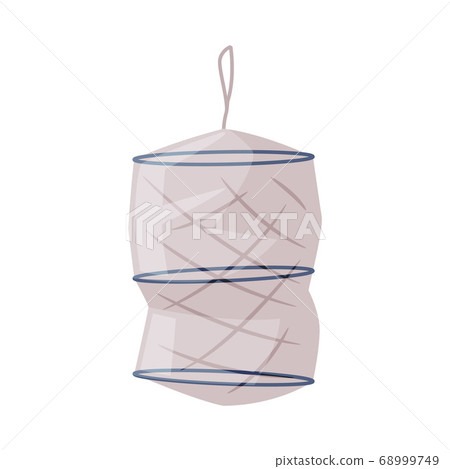 Cylindrical Fishing Net Trap Cartoon Vector Illustration 68999749
