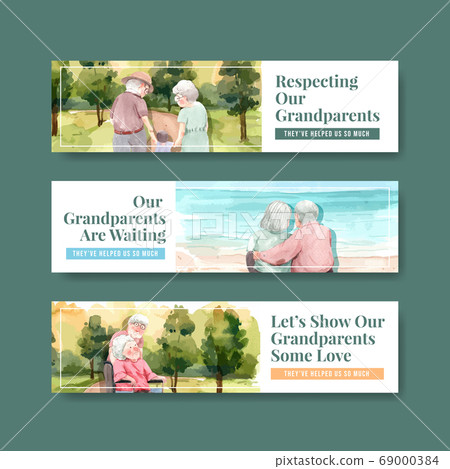 Banner template with national grandparents day Banner template with national grandparents day 69000384