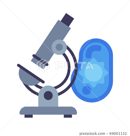 Microscope School or Scientific Research Equipment Flat Style Vector Illustration Isolated on White Background Microscope School or Scientific Research Equipment Flat Style Vector Illustration Isolated on White Background 69001132