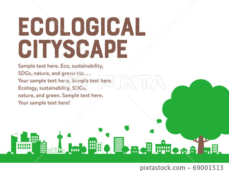 Ecology background illustration of trees and... - Stock Illustration ...