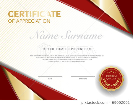 diploma certificate template red and gold color with luxury and modern style vector image. diploma certificate template red and gold color with luxury and modern style vector image. 69002001
