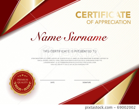 diploma certificate template red and gold color with luxury and modern style vector image. diploma certificate template red and gold color with luxury and modern style vector image. 69002002