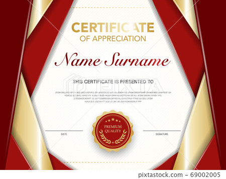 diploma certificate template red and gold color with luxury and modern style vector image. diploma certificate template red and gold color with luxury and modern style vector image. 69002005