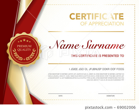 diploma certificate template red and gold color with luxury and modern style vector image. diploma certificate template red and gold color with luxury and modern style vector image. 69002006