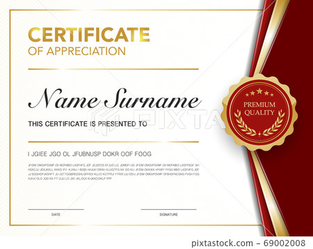 diploma certificate template red and gold color with luxury and modern style vector image. diploma certificate template red and gold color with luxury and modern style vector image. 69002008