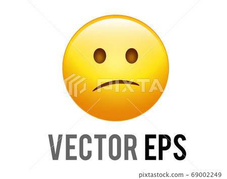 The vector isolated gradient yellow helpless, disappointed and upset face icon The vector isolated gradient yellow helpless, disappointed and upset face icon 69002249