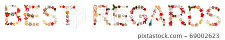 Colorful Christmas Decoration Letter Building Word 69002623