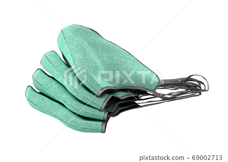 stack of reusable masks 3d render on white 69002713