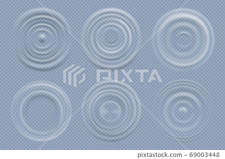 Water circles. Realistic round shapes of liquids top view waves vector template Water circles. Realistic round shapes of liquids top view waves vector template 69003448
