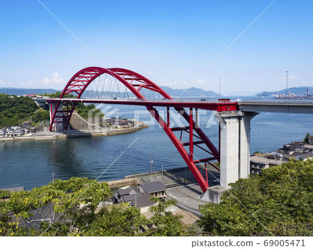 Sun invited Ohashi bridge over Onto no Seto Sun invited Ohashi bridge over Onto no Seto 69005471