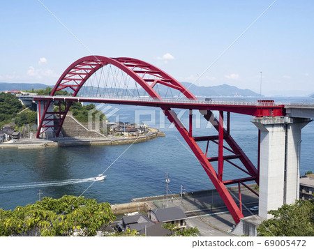Sun invited Ohashi bridge over Onto no Seto Sun invited Ohashi bridge over Onto no Seto 69005472