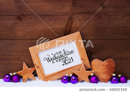 Frame, Purple Ball, Snow, Glueckliches 2021 Means 69005569