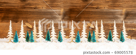 Christmas Tree Banner, Rustic Brown Wooden 69005578