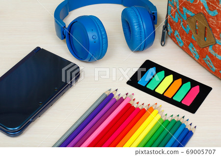 School backpack with book, headphones and color School backpack with book, headphones and color 69005707