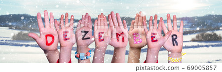 Children Hands Building Word Dezember Means 69005857